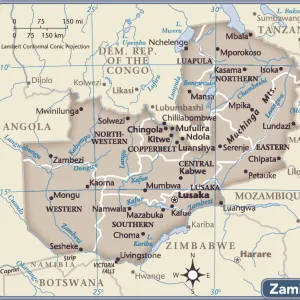 Zambia country map