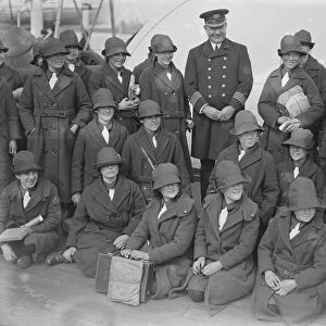 Barnardo girls leave Tilbury for Australia on SS Euripides With the captain, captain P J Collins