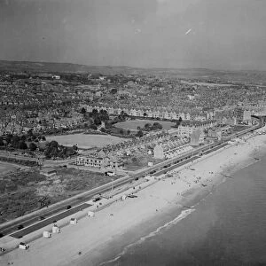 Bexhill-on-Sea beach photographed from the air April 1946