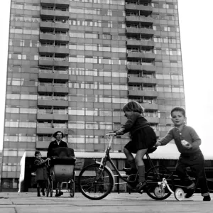 Children growing up in one of Londons fine blocks of council flats. Too many others