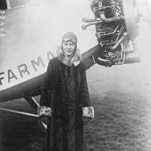 MME Lena Bernstein. French woman aviator after breaking worlds record. 1930
