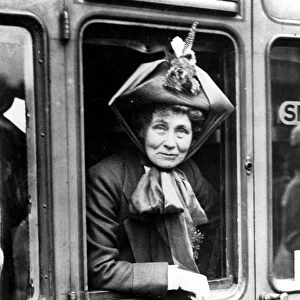Mrs (Emily) Emmeline Pankhurst, English suffragette