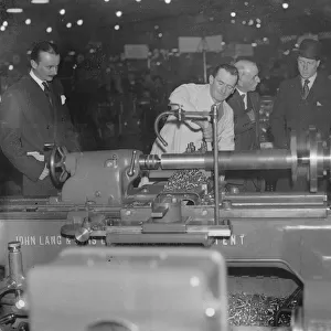 Prince of Wales visits machine tool exhibition at Olympia. 14 November 1934