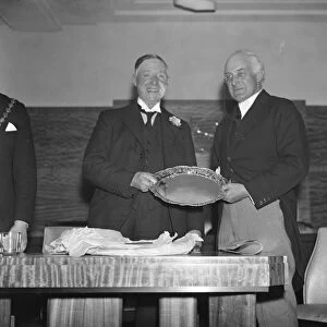 Sir Enoch Hill, President of the Halifax Building Society ( Left ) presenting a