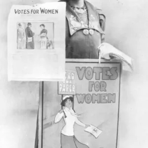 A Suffragette selling Votes for Women posters Print A Suffragette selling Votes for Women posters Print