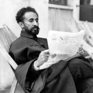 Print of Emperor Haile Selassie I at Eastbourne seaside Print of Emperor Haile Selassie I at Eastbourne seaside