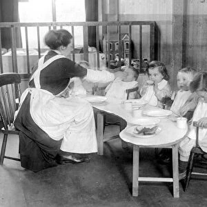 War Creche exclusive for munition workers. children at Acton, known as the Acton Central Nursery