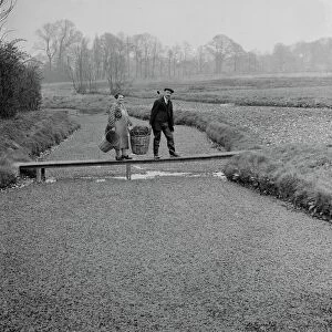 The Watercress beds in Footscray, Kent cared for by Mr and Mrs Johnstone seen walking