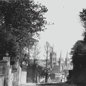 The completed cathedral from Campfield Hill, Truro, Cornwall. After 1910