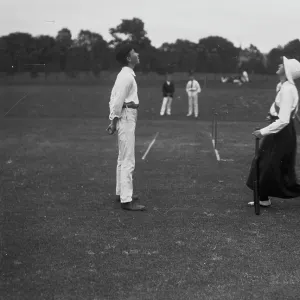 Cricket match, Trewinnard Court pitch, Truro Cathedral School, Truro, Cornwall. 5th June 1915