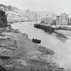 Print of View up river, Looe, Cornwall
