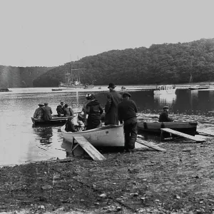 Malpas Ferry Landing Print, Early 1900s Malpas Ferry Landing Print, Early 1900s