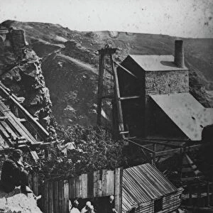 Royal Party descent of inclined shaft, Botallack Mine, St Just in Penwith, Cornwall. 24th July 1865