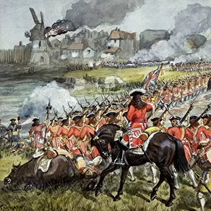 The 16th Regiment of Foot at Blenheim, 13th August 1704, c. 1900 (w / c on paper)