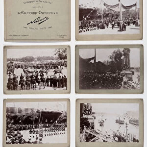 6 photographs made during Paul Nadars report during the visit of Tsar Nicholas II of Russia (1868-1918) to Paris. Photograph by Paul Nadar (1856-1939). Dim each: 17, 5x13cm