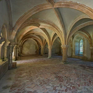 Abbey of Fontenay. Chapter house by the cloister (photography)