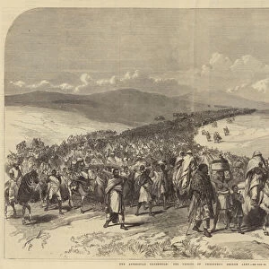 The Abyssinian Expedition, the Exodus of Theodores Broken Army (engraving)