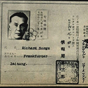 Accreditation card of Richard Sorge, Anonymous