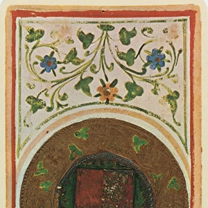 The Ace of Coins, facsimile of a tarot card from the Visconti deck