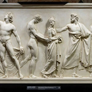 Achilles delivers Briseis to Agamemnons Heralds, 1787-90 (plaster)
