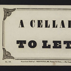 Advertisement: A cellar to let (type)