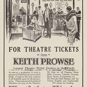Advertisement for Keith Prowse theatre ticket dealers, London, 1927 (litho)