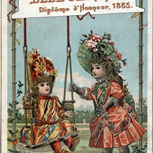 Advertising for Twin dolls in 1885 of the Twin House. (First Manufacture of the World for