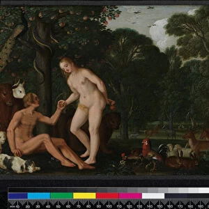 Adam and Eve in Paradise, 1629 (oil on copper)