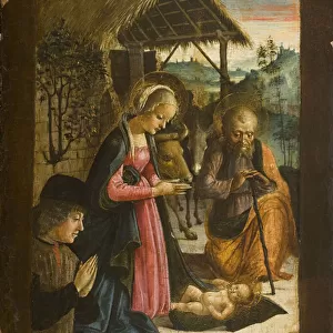 Adoration of the Child with portrait of donor, c. 1500 (tempera on panel)