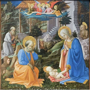 Adoration of the Christ Child with saints and angels, 1455 circa, (tempera on wood)