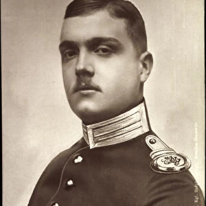 Ak Crown Prince George of Saxony, uniform, breast star, insignia