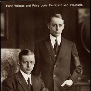 Ak Prince William and Prince Louis of Prussia, Liersch 7990 (b / w photo)