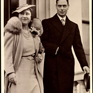 Ak T. M. King George VI. and Queen Elizabeth of Great Britain (b / w photo)