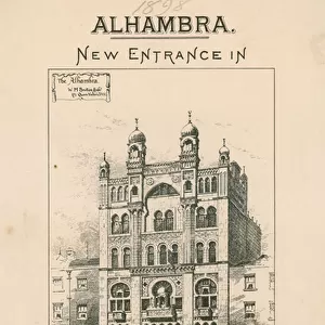 Alhambra Theatre, London, new entrance in Charing Cross Road (engraving)