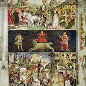 Allegory of March: the triumph of Minerva, the astrological symbol of Aries and Borso
