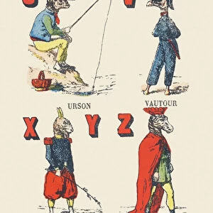 ALPHABET OF GROTESQUES U V X Y Z, circa 1890 (illustration)