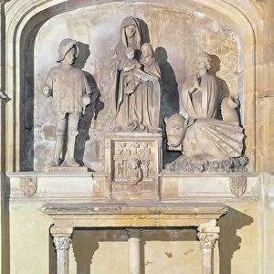 Altarpiece of St. Anne, the Virgin and the infant Christ, with St. Maurice, St. Martha and the Tarasque (the dragon of Tarascon) 1470 (stone)
