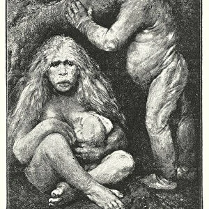 Ancestors of Man, Pithecanthropus Alalus (litho)