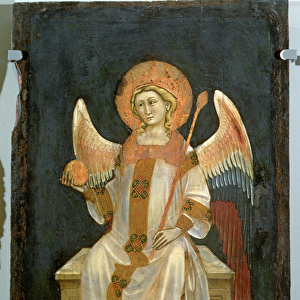Angel Seated on a Throne, the Orb in one hand, the Sceptre in the other, c. 1348-54