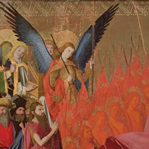 Angels and elected officials, detail of the Coronation of the Virgin, 1453-54 (oil