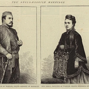 The Anglo-Moorish Marriage: The Grand Shareef of Wazzan, Sidi Al-Hadj Ahmed Ben Abd al-Salam weds Emily Keene, 1873 (engraving)