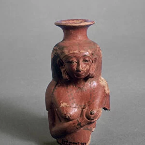 Anthropomorphic vase depicting a woman breastfeeding, possibly the goddess Isis