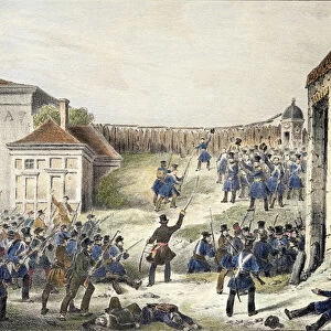 Antwerp: The Last attack of Dutch troops, 27th October 1830 (coloured engraving)