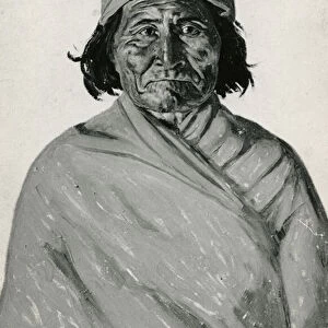 The Apache Chief Geronimo, 1893 (oil on canvas) (b / w photo)