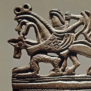 Apollo on a griffin, 4th century BC (bronze tank ornament)