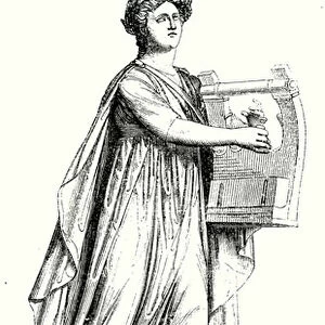 Apollo Musagetes, god of Greek mythology (engraving)
