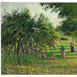 Apple Trees and Hay Makers at Eragny, 1895 (oil on canvas)
