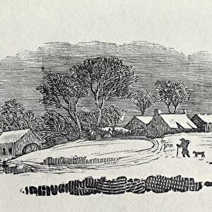Approaching a Village in the Winter, from Quadrupeds, 4th edition, 1800