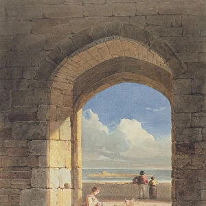 An Arch at Holy Island, Northumberland, 1809 (graphite & w / c on paper)