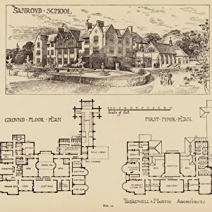 Architectural drawings of Sanroyd School, Cobham, Surrey (litho)